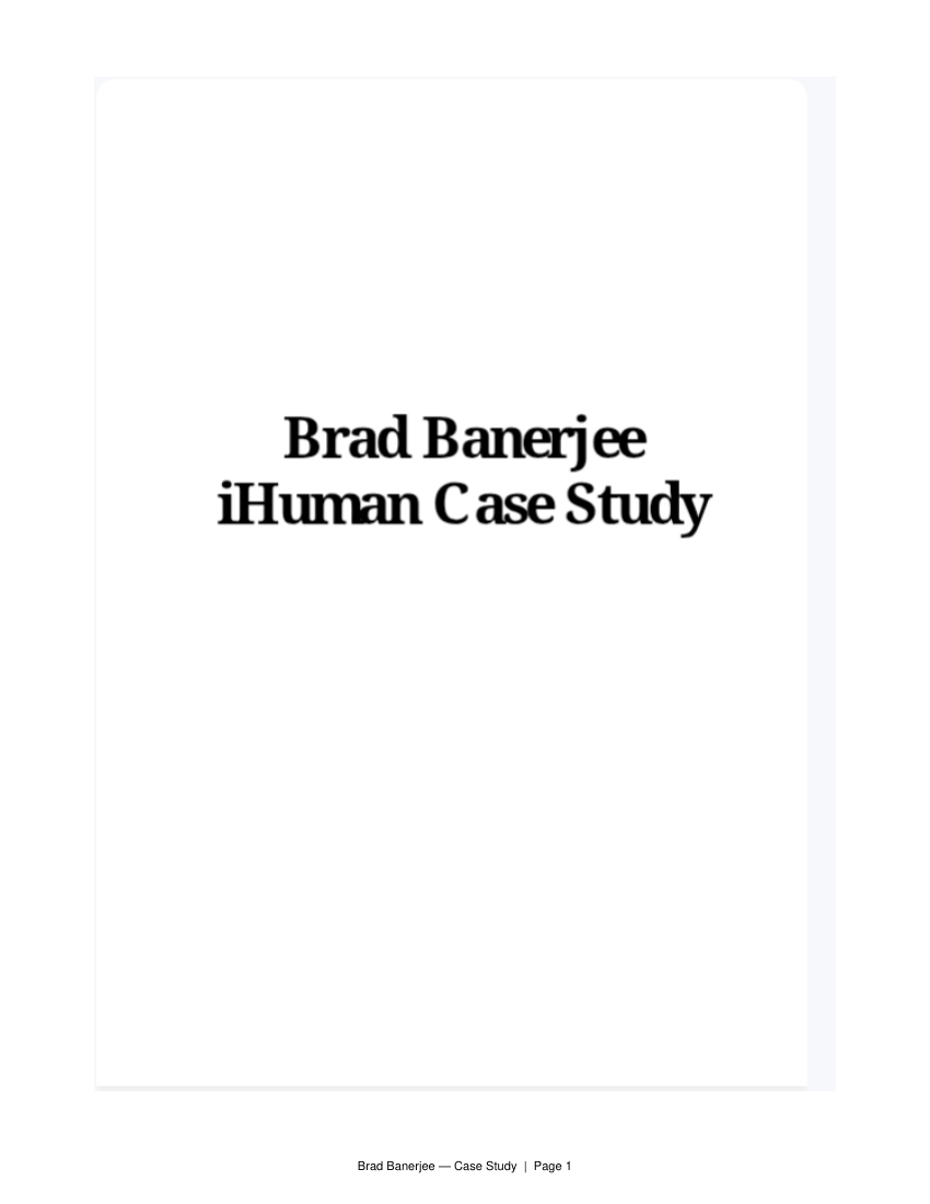 Brad Banerjee New iHuman Case