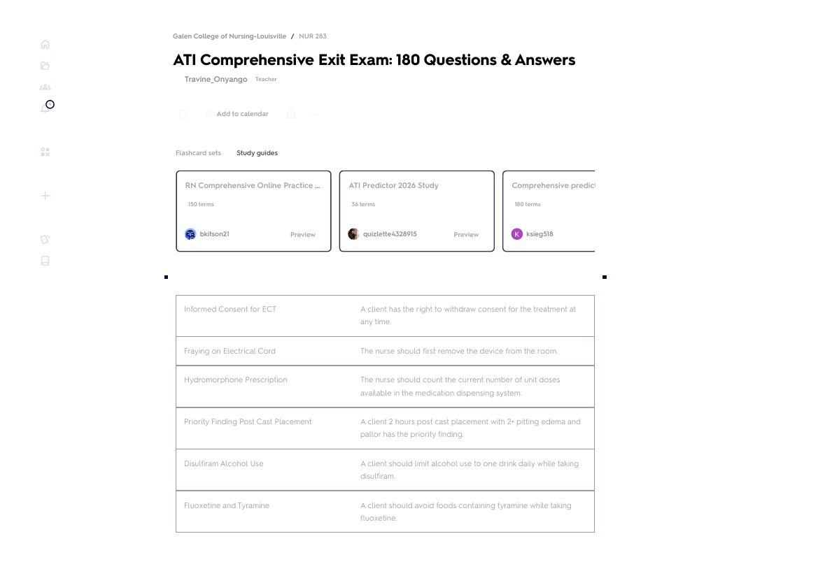 ATI COMPREHENSIVE EXIT EXAM WITH NGN LATEST UPDATE