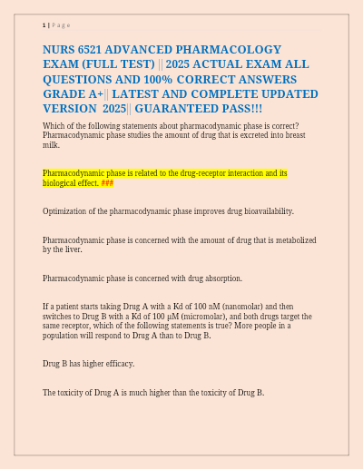 Nurs 6521 advanced pharmacology exam