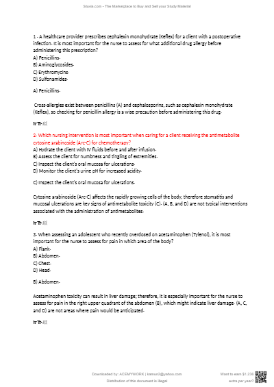 Hesi Pharmacology (ACTUAL) Questions & Answers All answers are Correct Graded A Latest 2025