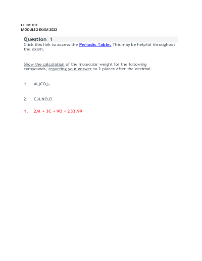 Portage learning chem 103 module 2 exam