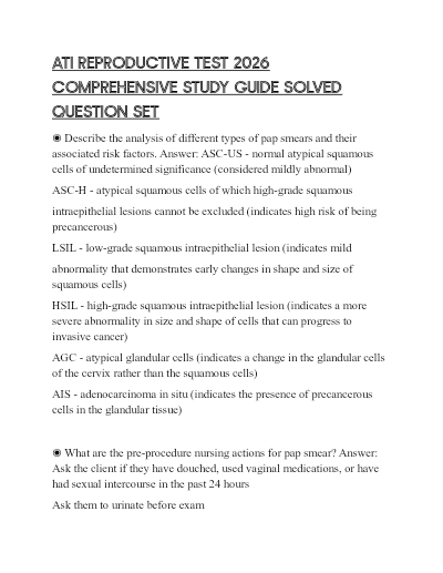 Ati reproductive test 2026 comprehensive study guide solved question