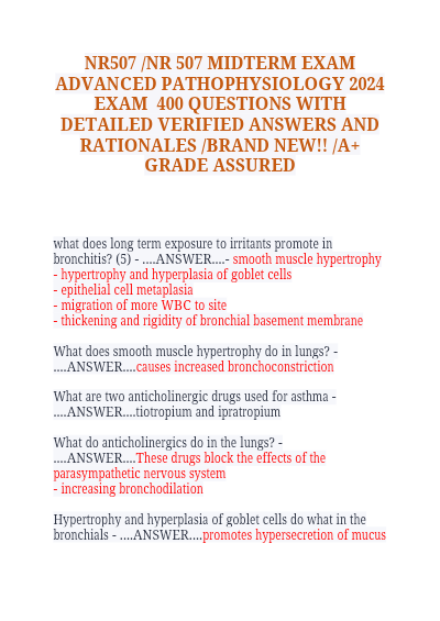 Nr 507 advanced patho midterm exam