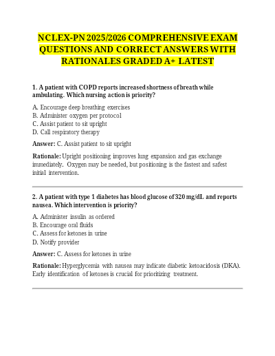 Nclex pn comprehensive exam