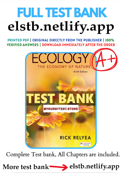 Test bank for ecology the economy of nature 9th edition relyea full chapter