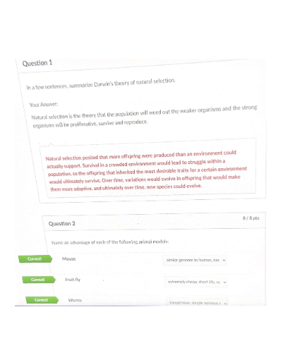 BIOD 210 Exam 1 Answers