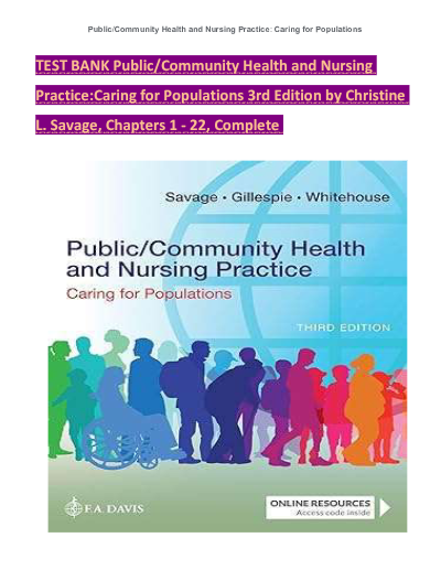 Caring for populations 3rd edition