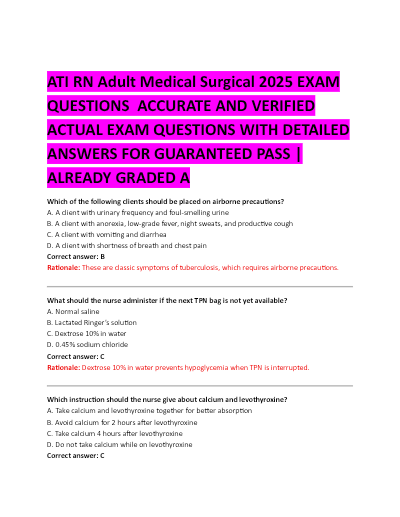 ATI RN Adult Medical-Surgical Proctored Exam 2023–2025 with NGN