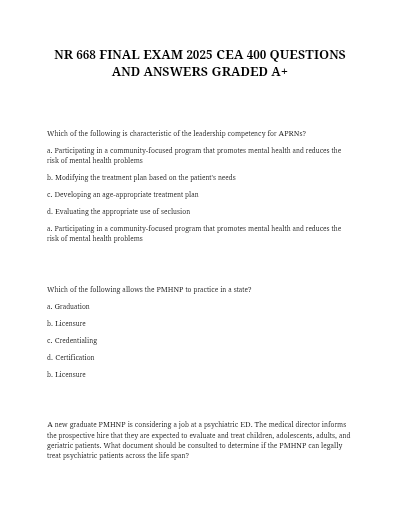 nr 668 final exam