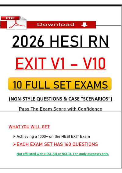 2026 HESI RN Exit Exam | NGN Nursing Questions | 2026 HESI Nursing Exit Exam Questions (Latest PDF Update