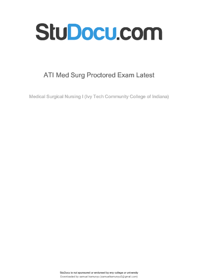 ATI Med Surg Proctored Exam Latest