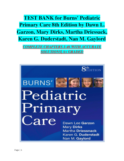 Burns' Pediatric Primary Care 8th