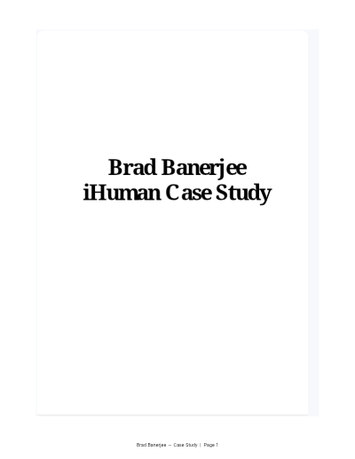 Brad Banerjee New iHuman Case 2026 Graded A