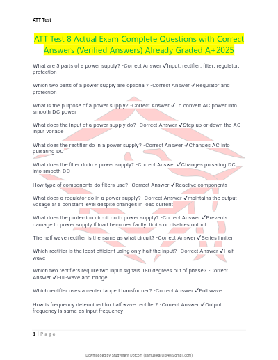 ATT  Test 8 Exam Guide