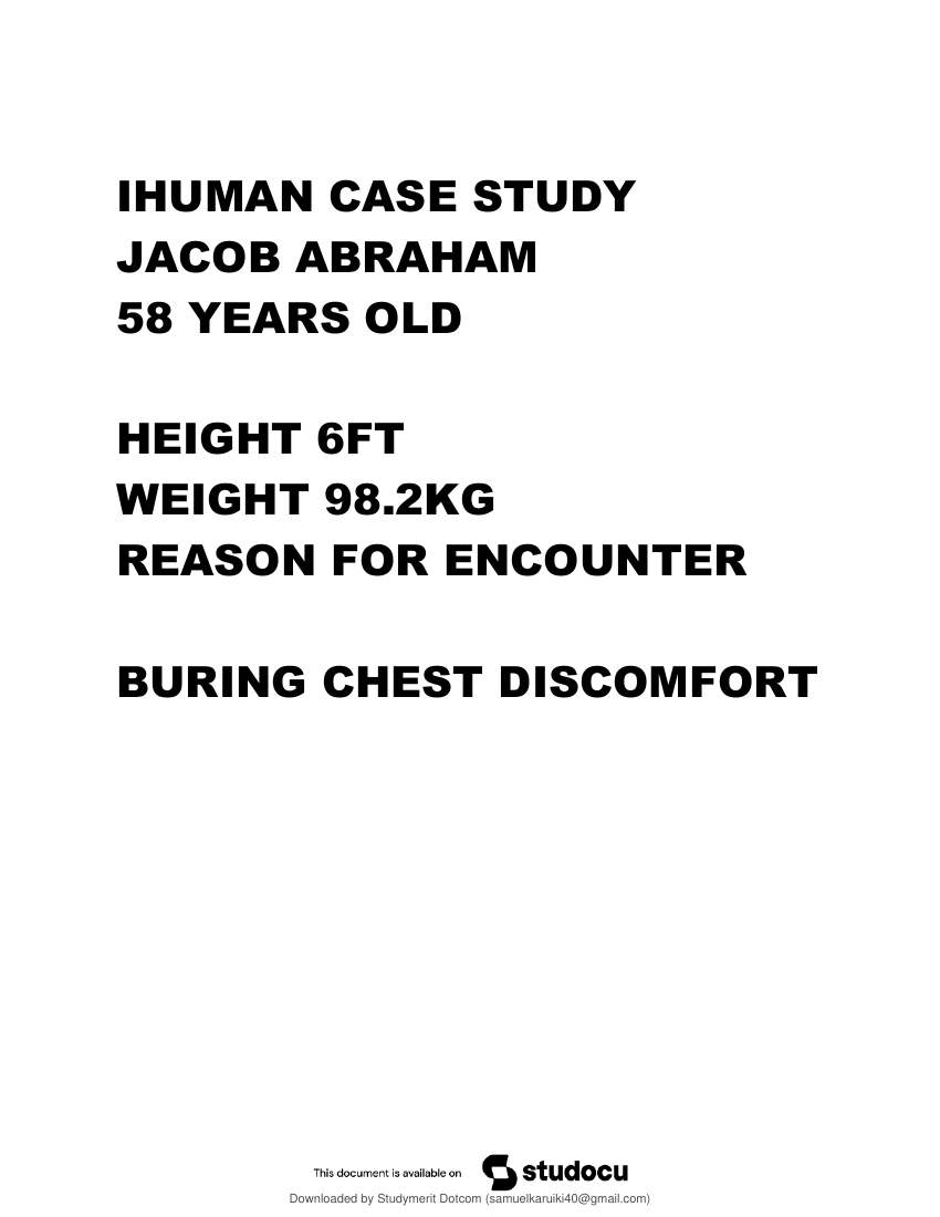 Jacob Abraham iHuman case study with all the sections involved