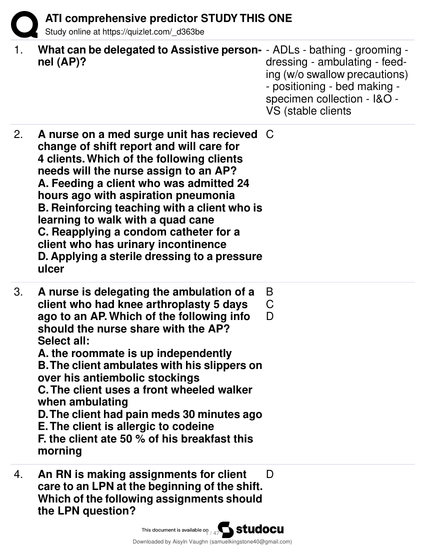 ATI Comprehensive Predictor