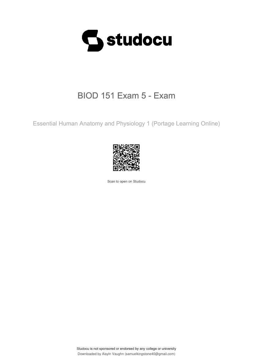 BIOD 151 Module 5 Exam