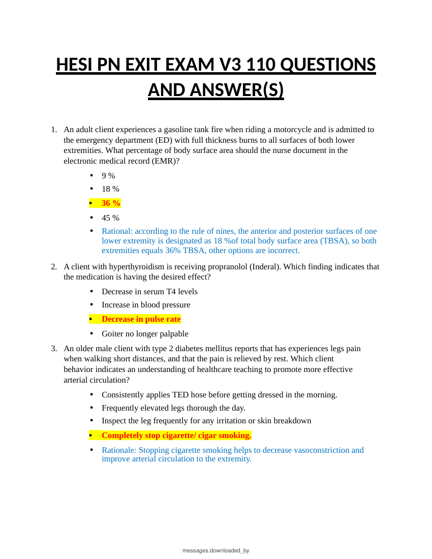HESI PN EXIT EXAM