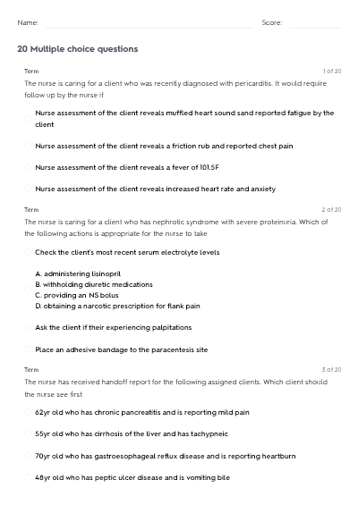 NUR 265 Exam Complete MOST TESTED QUESTIONS AND VERIFIED SOLUTIONS Guaranteed 100% Pass 2026!!