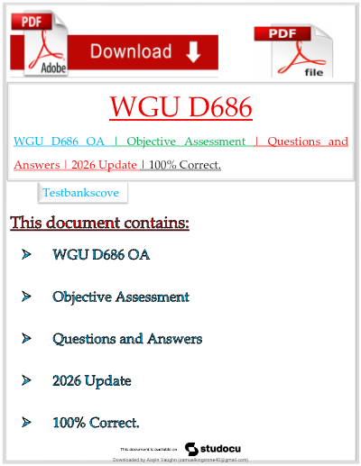 WGU D686 OBJECTIVE ASSESSMENT 2 NEWEST D686 OPERATING SYSTEMS FOR COMPUTER SCIENTISTS OA FINAL EXAM