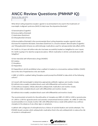 AANP PMHNP Certification Practice Exam: 120 Questions with Answers and Rationales