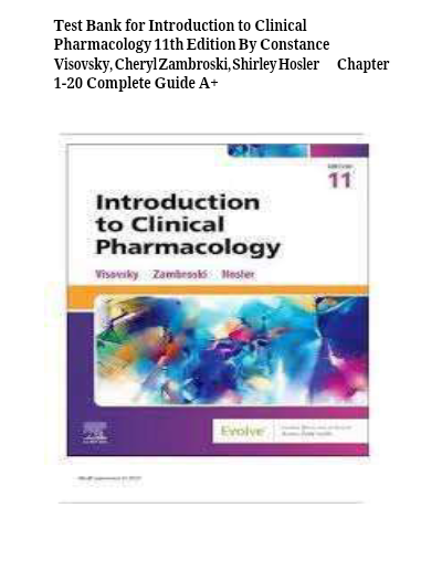 Introduction to Clinical Pharmacology, 11th Edition
