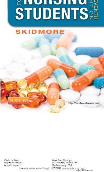 Mosby’s Drug Guide for Nursing Students