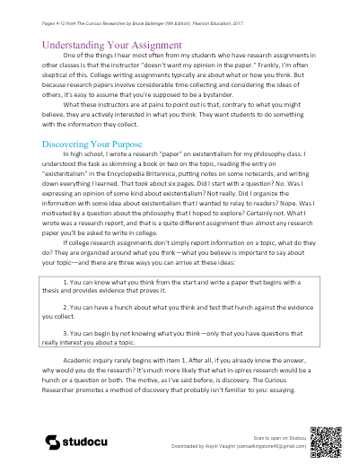 The Curious Researcher 9th Edition