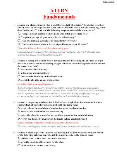 ATI RN Nursing Fundamentals