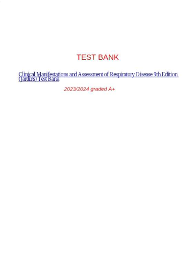 Clinical Manifestations and Assessment of Respiratory Disease 9th Edition (Jardins)