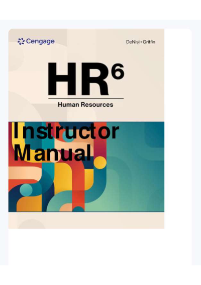 Instructor Manual HR Human Resources 6th Edition By Angelo Denisi, Ricky Griffin