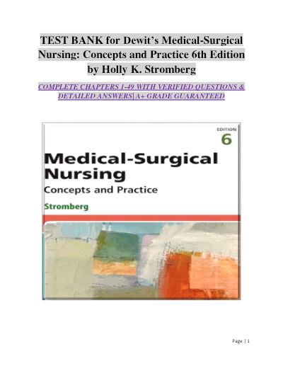 Study Guide for Medical-Surgical Nursing: Concepts and Practice, 6th Edition, by Stromberg