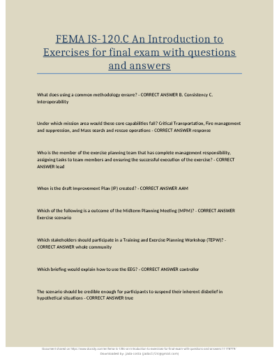 FEMA IS-120.C An Introduction