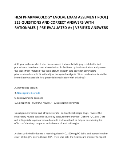 HESI pharmacology exam