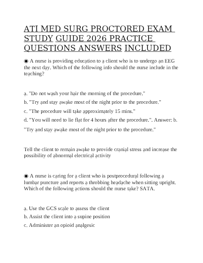 ATI PN MedSurg proctored exam 2026