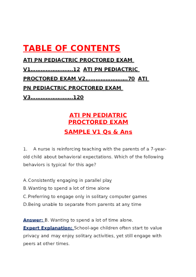 ATI PN Pediatric Nursing 2026