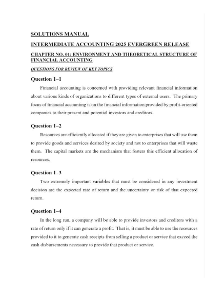 Solutions Manual for Intermediate Accounting 2025 Evergreen Release by David Spiceland, Mark Nelson, Wayne Thomas, and Jennifer Winchel" (ISBN: 9781265324360)