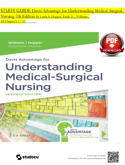 Test Bank for Understanding Medical-Surgical Nursing 7th Edition (Williams & Hopper), Chapter 1 - 57 Download as a Pdf File
