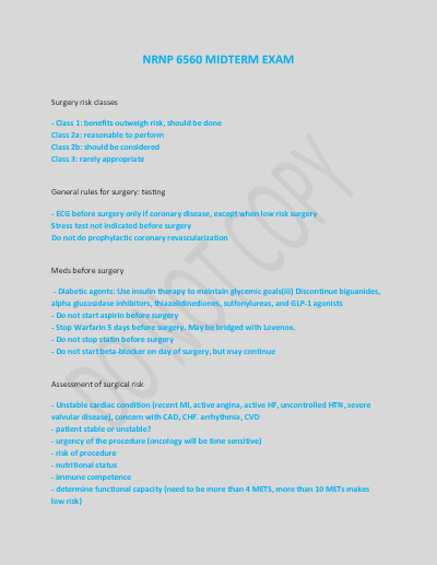 NRNP 6560 Midterm Exam