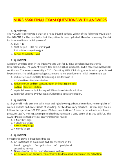 NRNP 6560 Final Exam