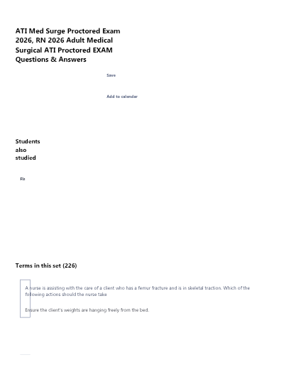 ATI RN Adult Medical Surgical (Med-Surg) 2026 Level 3 Proctored Exam