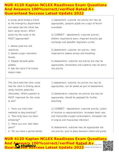 Kaplan readiness test