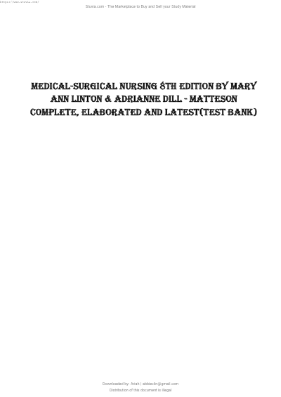 Medical-Surgical Nursing, 8th Edition by Linton and Matteson.