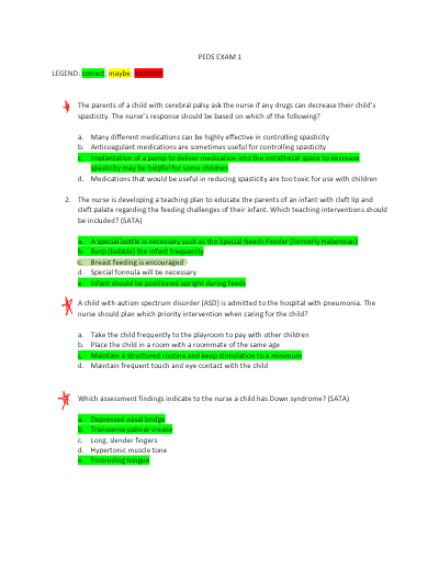 nur 230 peds exam 1